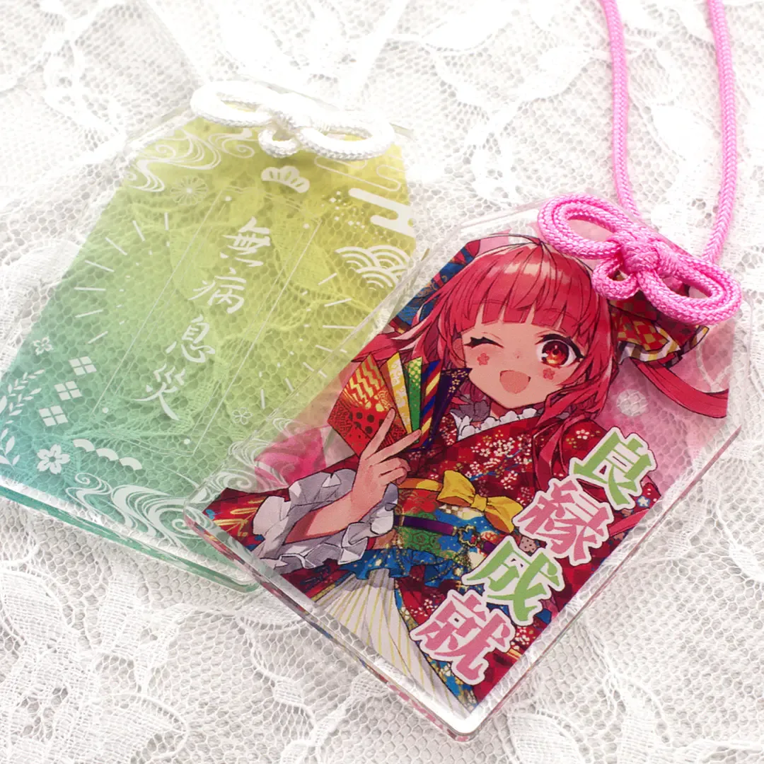 神社・寺院向け 液体封入アクリルお守りに関する液体封入アクリルお守りの日本向けアクリルOEM対応事例画像