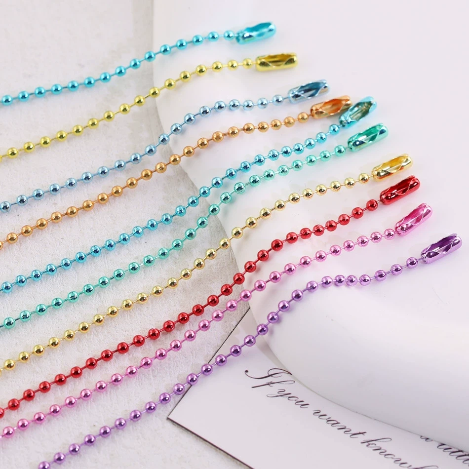 アクリルキーホルダー用金具・ストラップ・付属パーツのOEM対応写真(colored ball chain straps)