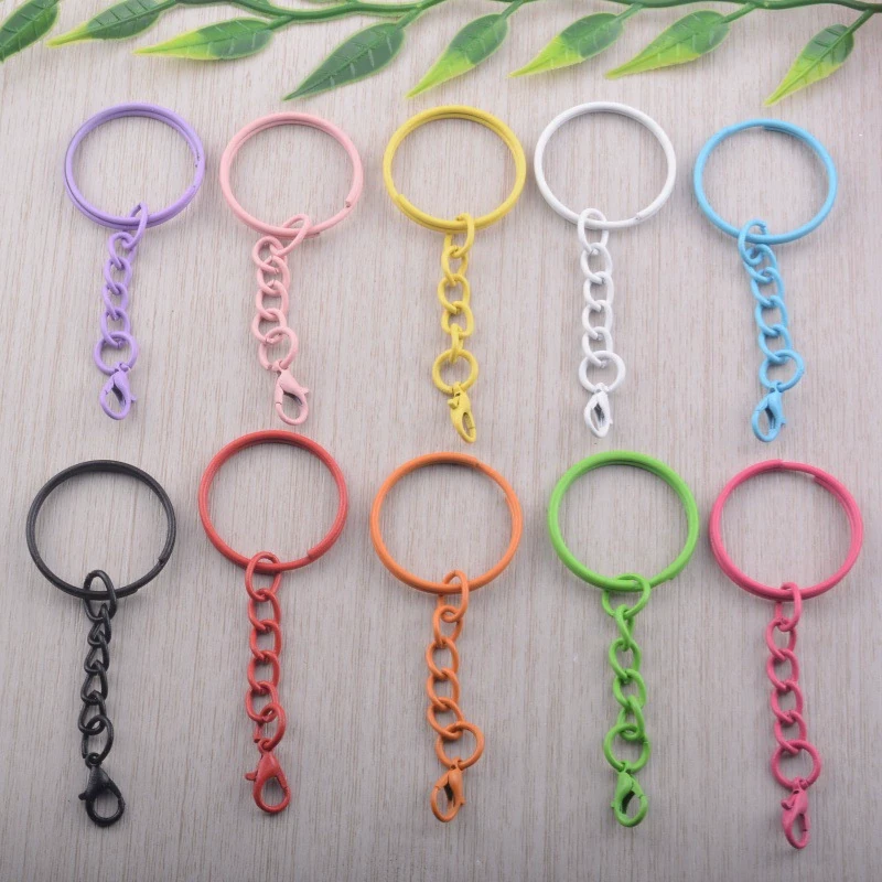 アクリルキーホルダー用金具・ストラップ・付属パーツのOEM対応写真(colored chain keyring 01)