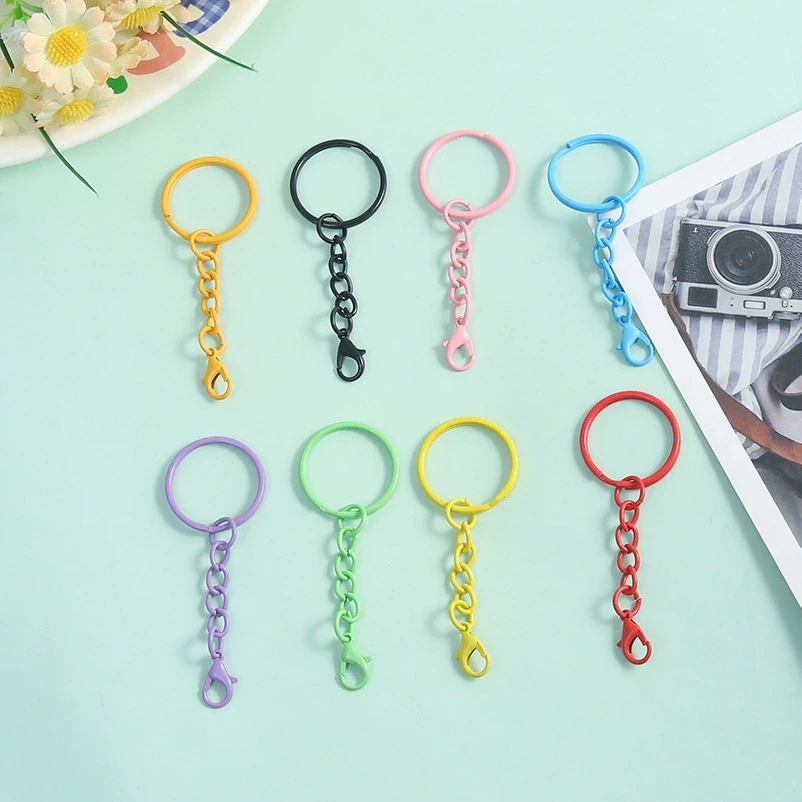 アクリルキーホルダー用金具・ストラップ・付属パーツのOEM対応写真(colored chain keyring 03)