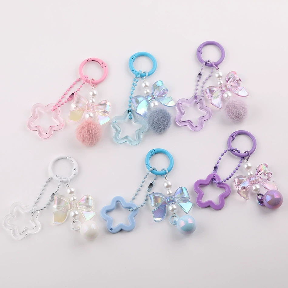 アクリルキーホルダー用金具・ストラップ・付属パーツのOEM対応写真(pastel star charm set)