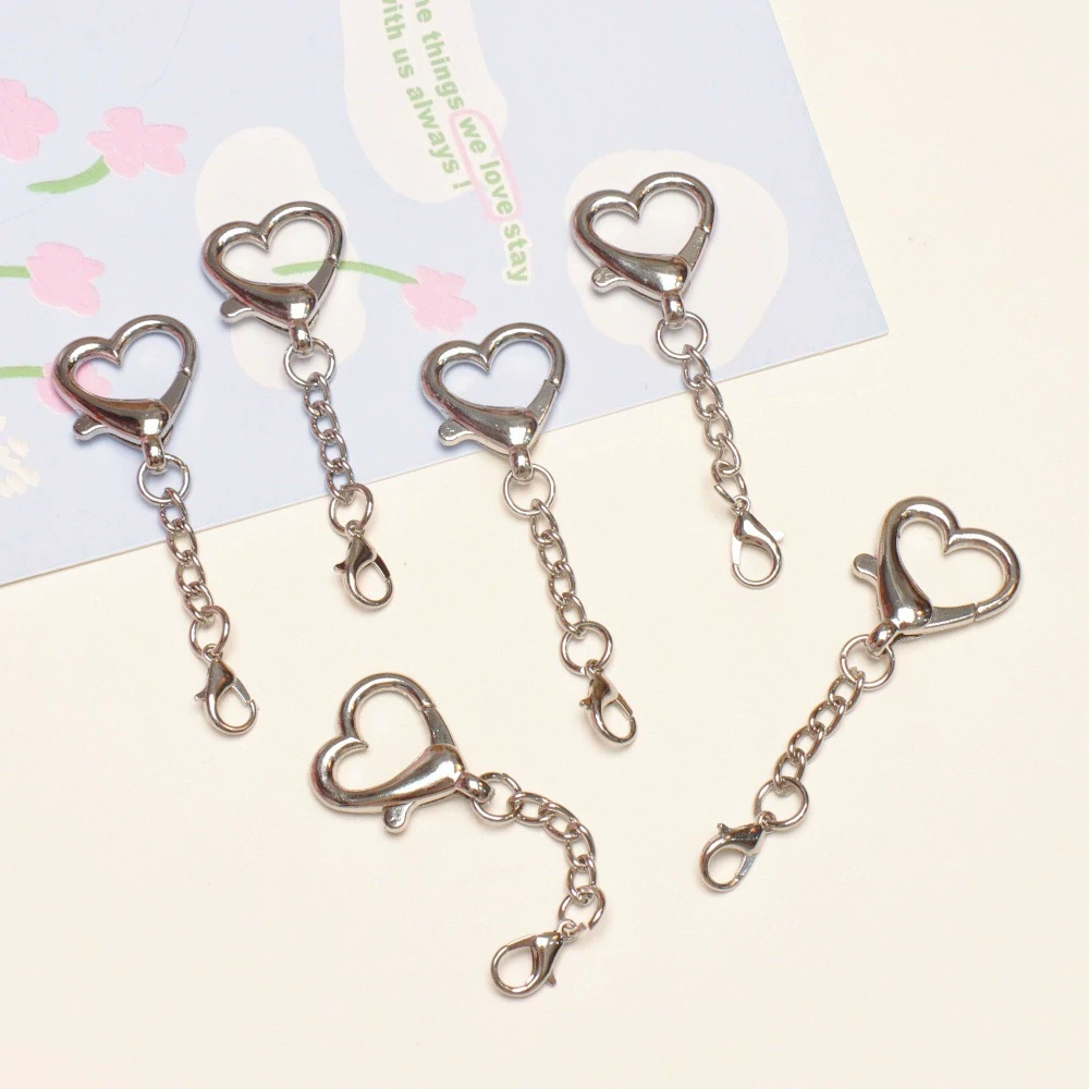 アクリルキーホルダー用金具・ストラップ・付属パーツのOEM対応写真(silver heart chain extender)