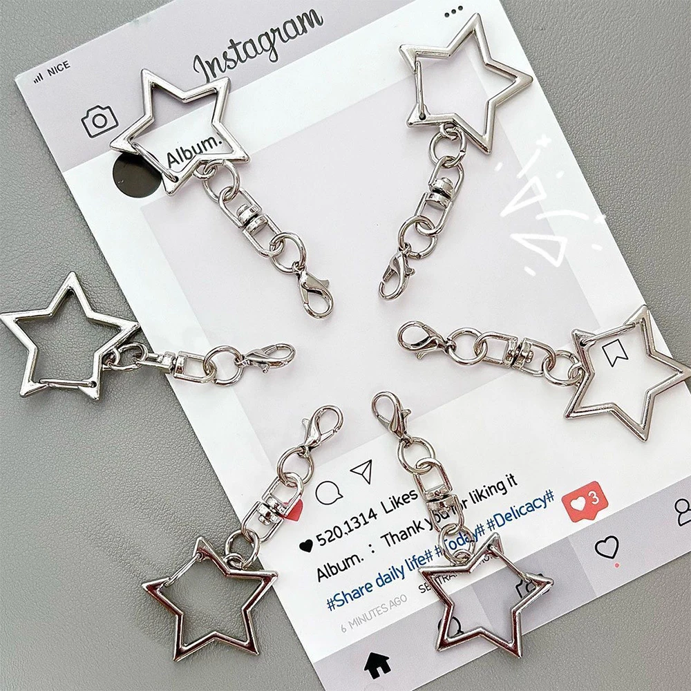 アクリルキーホルダー用金具・ストラップ・付属パーツのOEM対応写真(silver star chain charm)