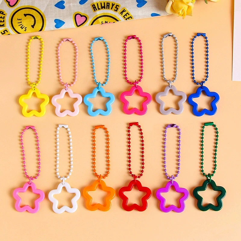 アクリルキーホルダー用金具・ストラップ・付属パーツのOEM対応写真(star ball chain charm)