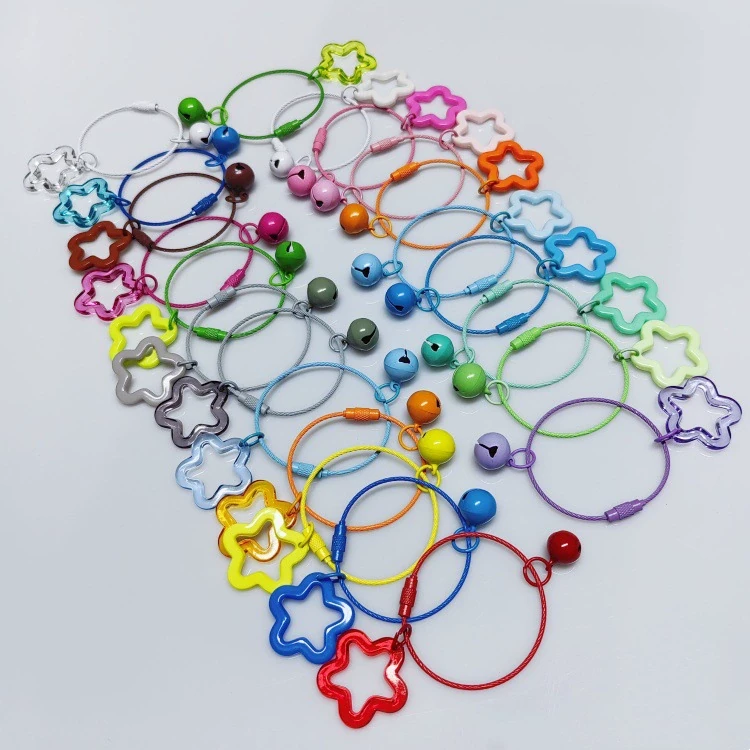 アクリルキーホルダー用金具・ストラップ・付属パーツのOEM対応写真(star bell keyring 01)