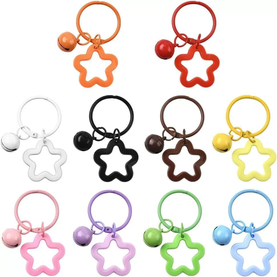 アクリルキーホルダー用金具・ストラップ・付属パーツのOEM対応写真(star bell keyring 02)