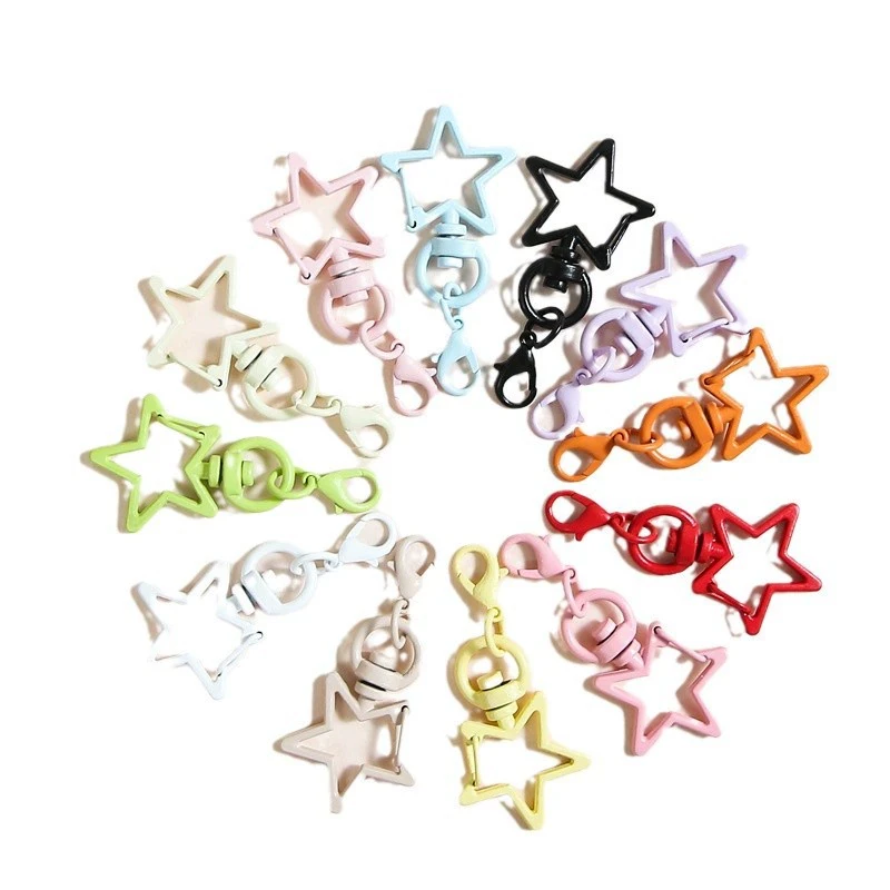 アクリルキーホルダー用金具・ストラップ・付属パーツのOEM対応写真(star snap hook mixed 01)