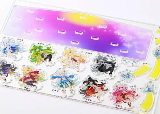 定番差し込み式アクリルスタンドの多層・可動アクリルスタンドOEM製作例