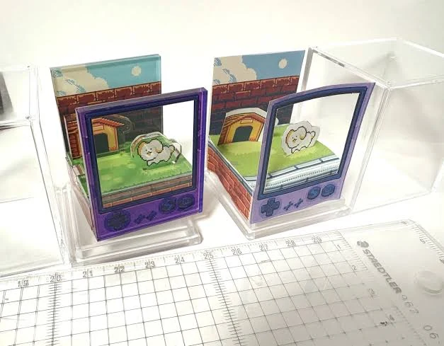 多層アクリルジオラマの多層・可動アクリルスタンドOEM製作例