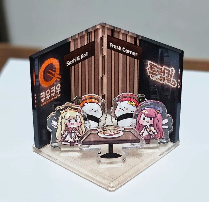 日本向け多層・ジオラマアクリルOEMに対応するアクリルグッズOEM制作の製作イメージ。アクリルグッズOEMの仕様確認・量産相談向け。