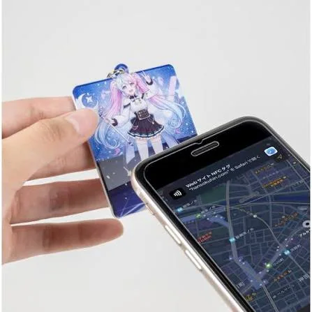 NFC連動アクリルキーホルダーのスマートフォン確認イメージ