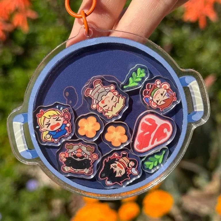 内部パーツ入りシャカシャカアクリルキーホルダーサンプル