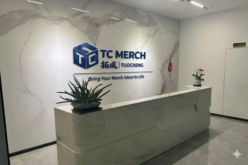 TCアクリルグッズの中国東莞オフィス受付イメージ